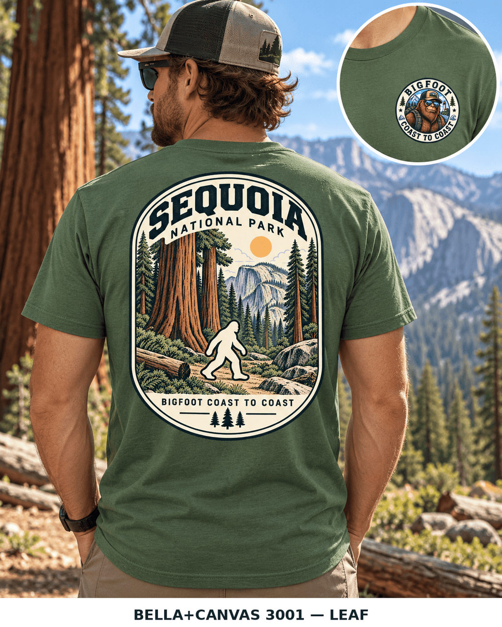 Sequoia Bigfoot National Park Shirt | Sasquatch Adventure Tee - Bigfoot Coast to Coast