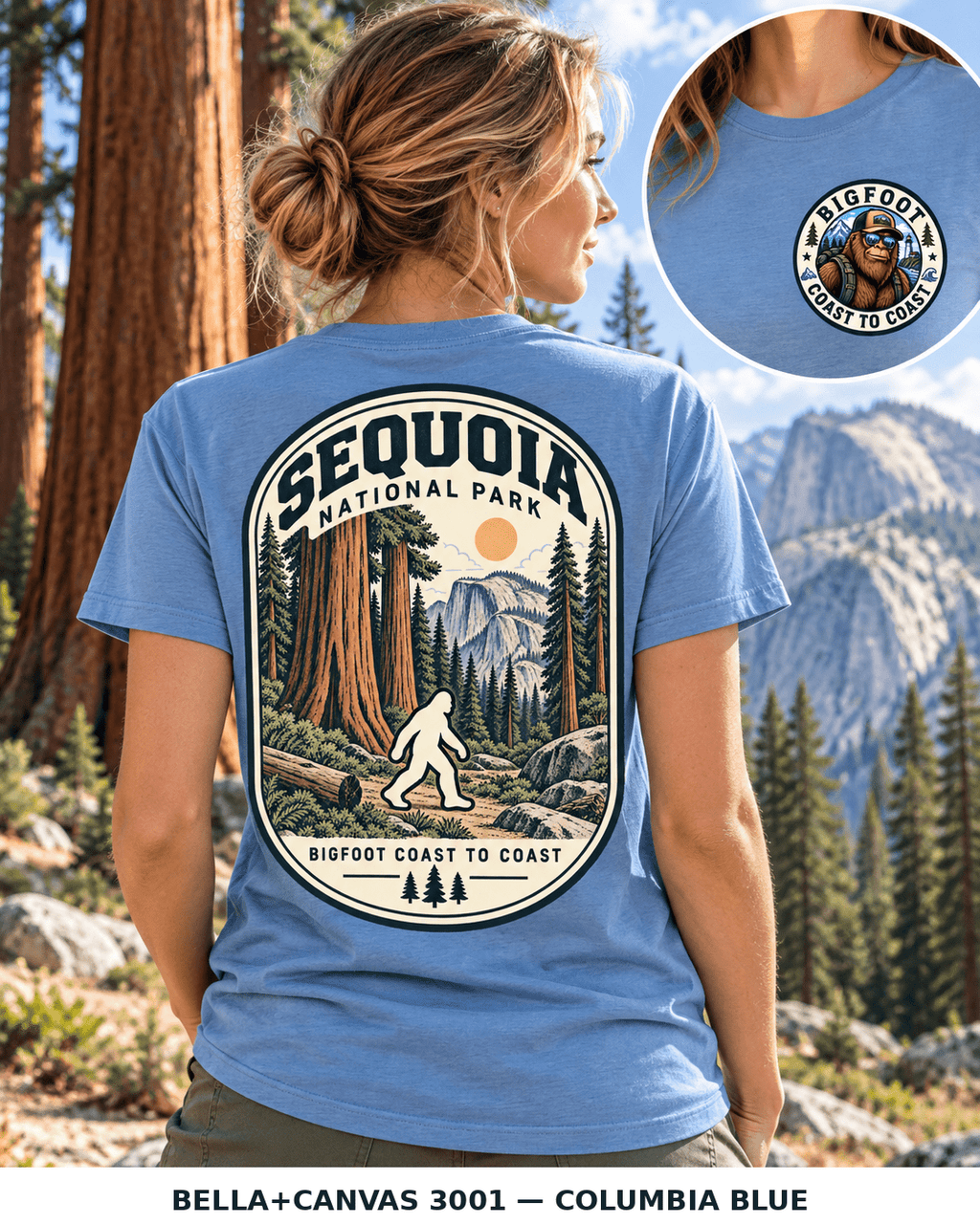 Sequoia Bigfoot National Park Shirt | Sasquatch Adventure Tee - Bigfoot Coast to Coast