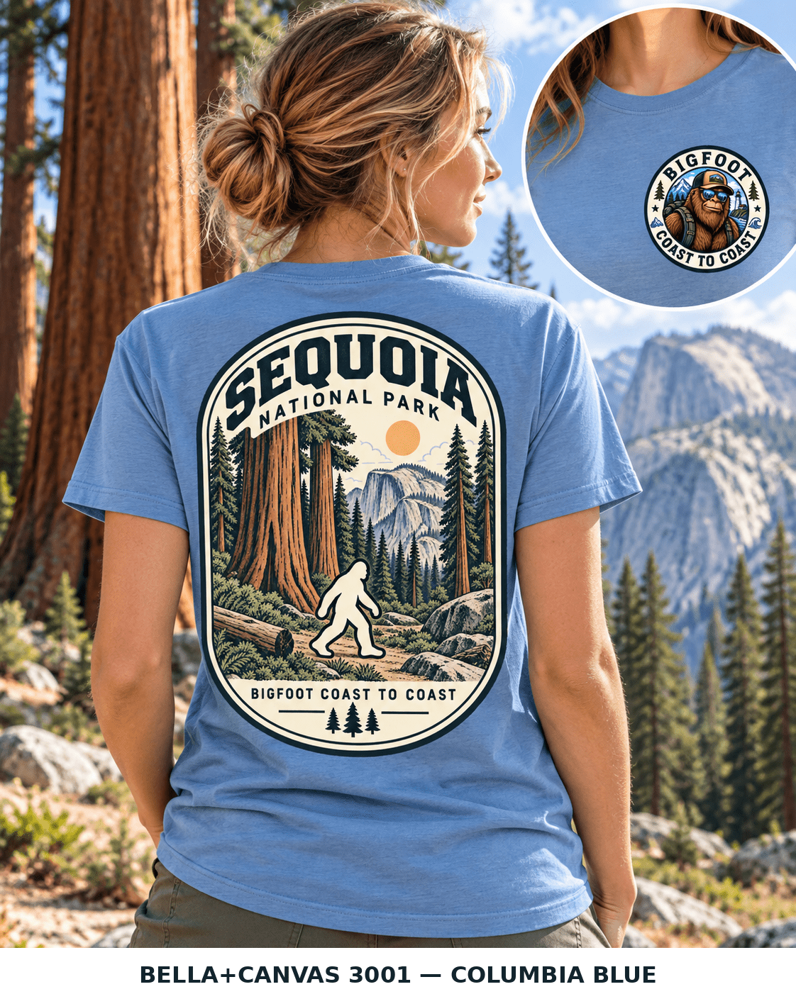Sequoia Bigfoot National Park Shirt | Sasquatch Adventure Tee - Bigfoot Coast to Coast