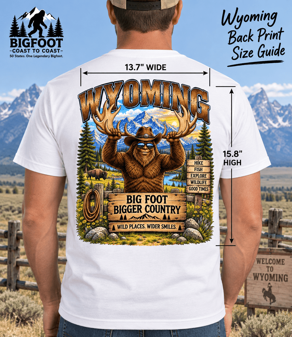 Wyoming Bigfoot T-Shirt - Country Cowboy T-Shirt - Bigfoot Coast to Coast
