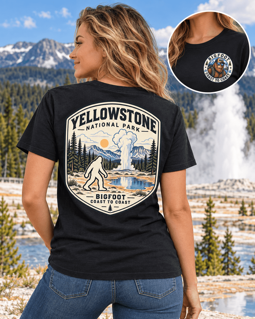 Yellowstone Bigfoot National Park Shirt | Sasquatch Adventure Tee - Bigfoot Coast to Coast