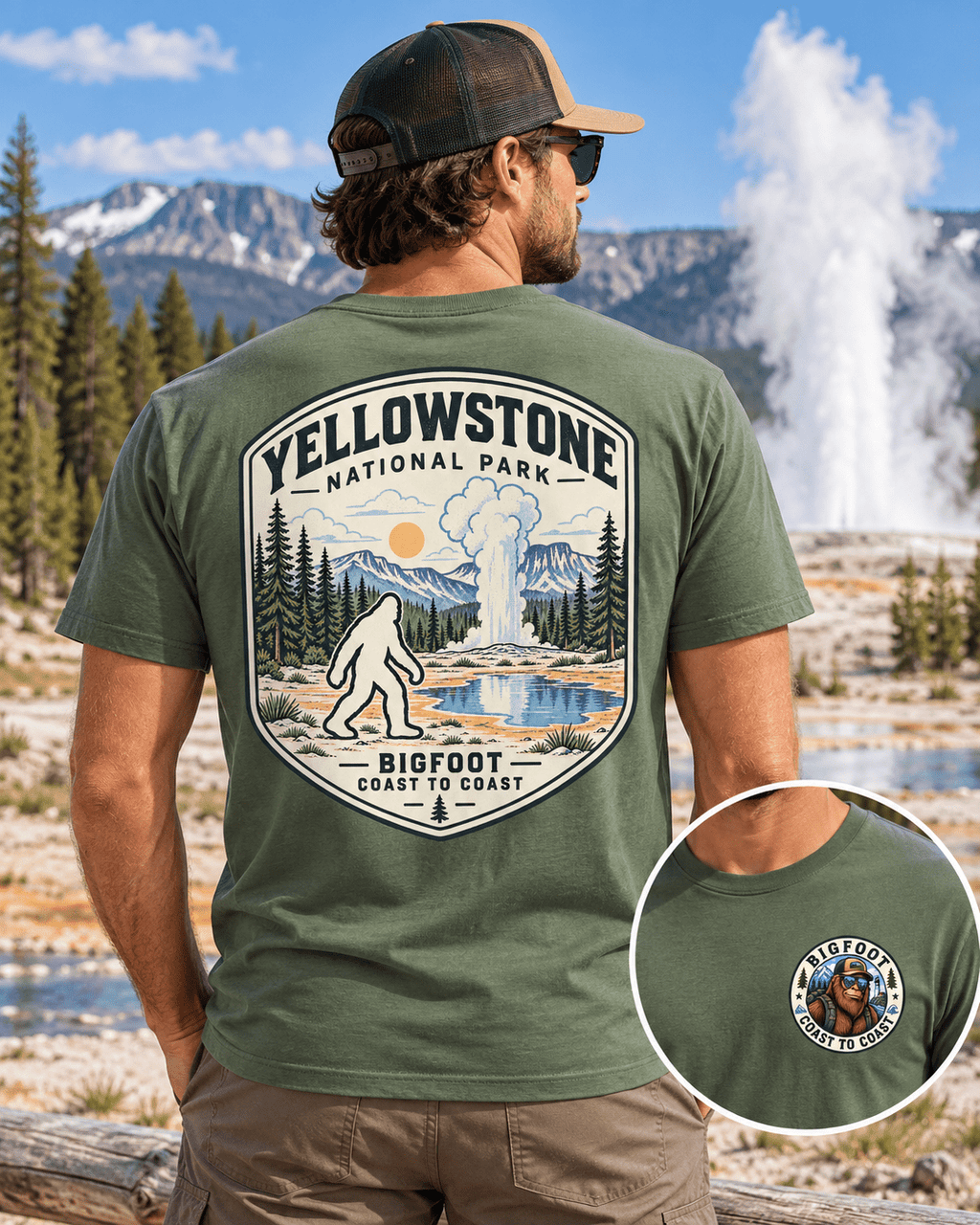 Yellowstone Bigfoot National Park Shirt | Sasquatch Adventure Tee - Bigfoot Coast to Coast