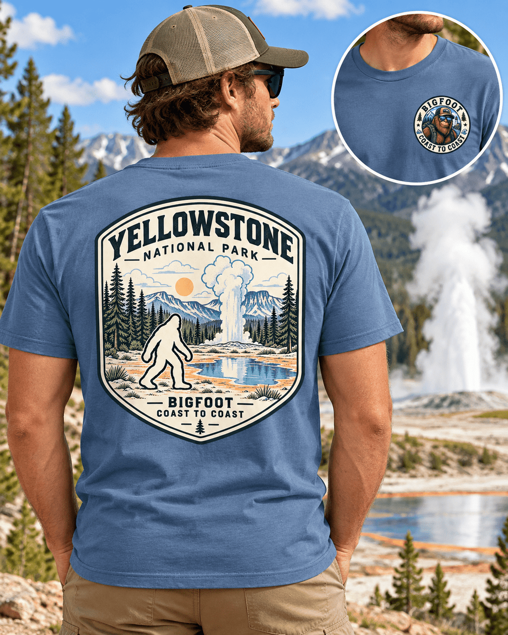 Yellowstone Bigfoot National Park Shirt | Sasquatch Adventure Tee - Bigfoot Coast to Coast