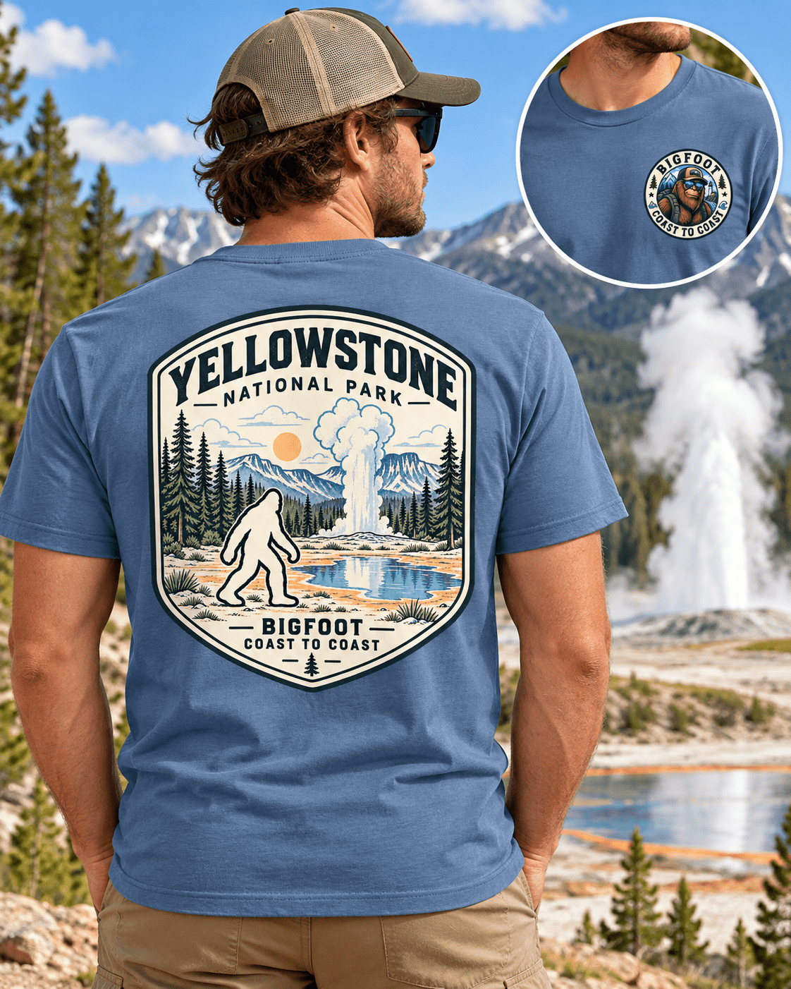 Yellowstone Bigfoot National Park Shirt | Sasquatch Adventure Tee - Bigfoot Coast to Coast