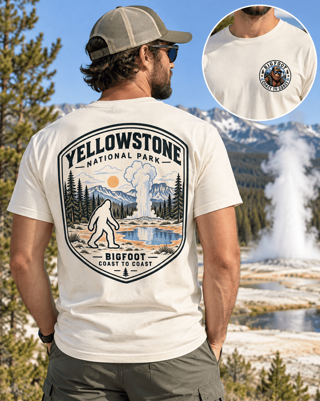 Yellowstone Bigfoot National Park Shirt | Sasquatch Adventure Tee - Bigfoot Coast to Coast