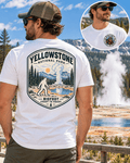 Yellowstone Bigfoot shirt featuring a vintage national park back graphic inspired by geysers, hot springs, wildlife, and iconic western wilderness
