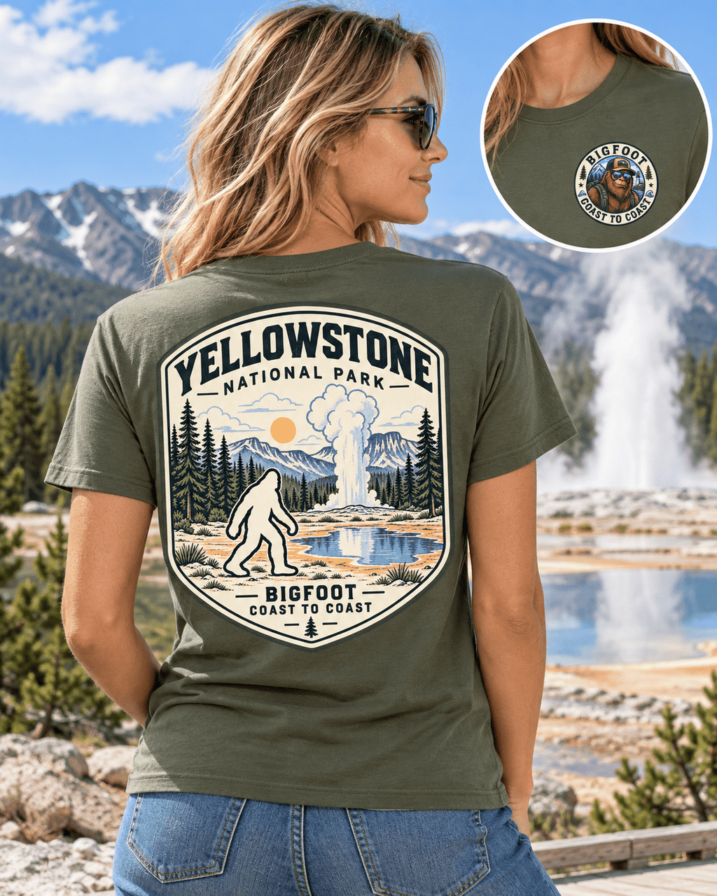 Yellowstone Bigfoot National Park Shirt | Sasquatch Adventure Tee - Bigfoot Coast to Coast