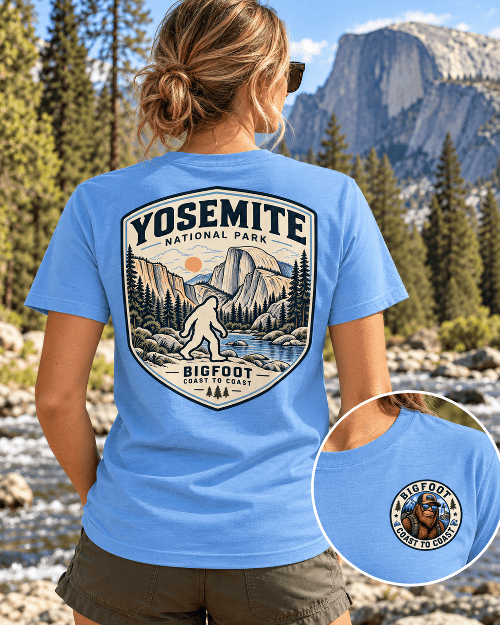 Yosemite Bigfoot National Park Shirt | Sasquatch Adventure Tee - Bigfoot Coast to Coast