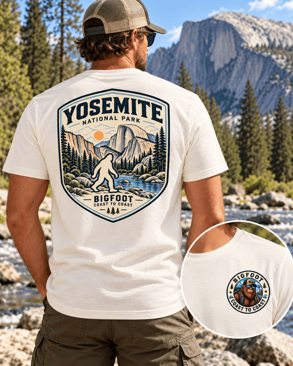 Yosemite Bigfoot National Park Shirt | Sasquatch Adventure Tee - Bigfoot Coast to Coast