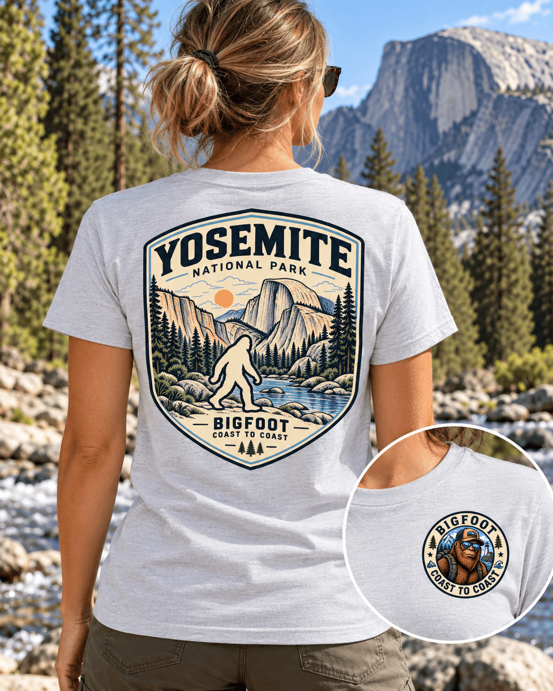 Yosemite Bigfoot National Park Shirt | Sasquatch Adventure Tee - Bigfoot Coast to Coast